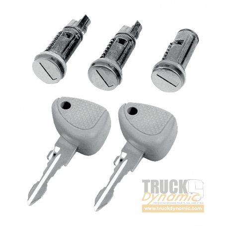Barillet et clés pour poignée de porte IVECO EUROTRAKKER AT SERIE 2 - TDCAB2664 - 2992664
