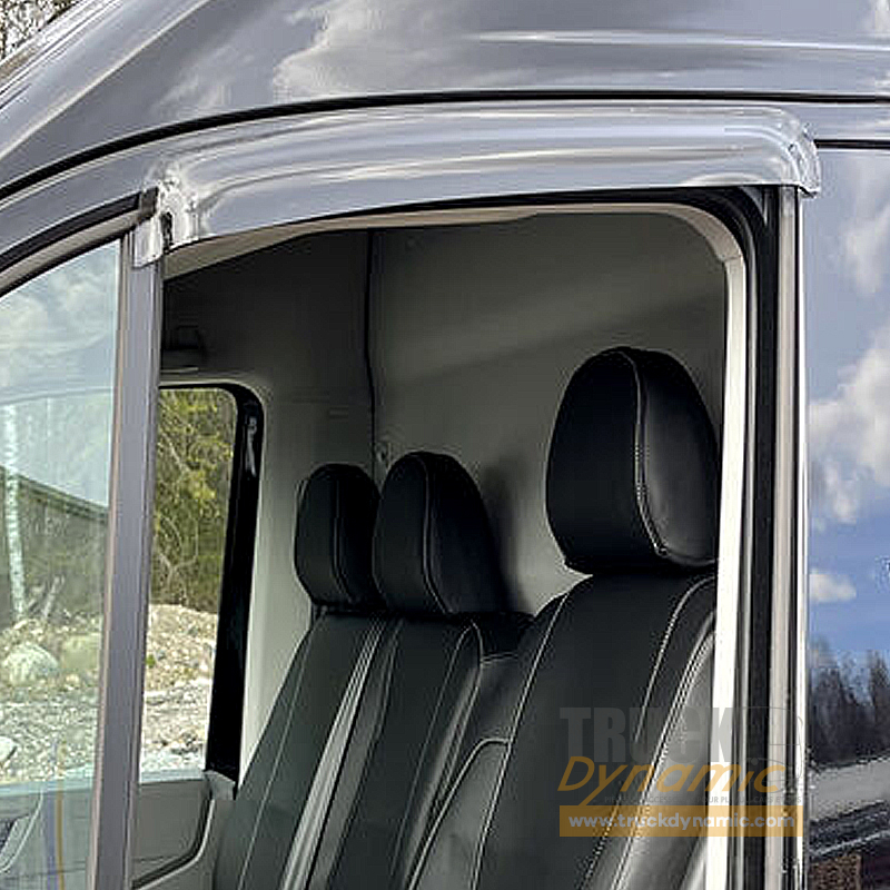 Déflecteurs D'air Pour VW Crafter / MAN TGE (2017+) - Verre Acrylique Fumé - Protection Pluie Et Soleil - Lot De 2