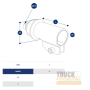 Support tube aile de roue DOMAR DK8220 - TDCA2082