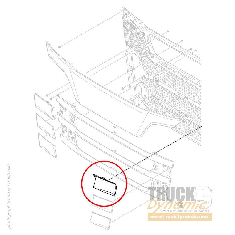 Cache inférieur de calandre supérieure SCANIA G (SERIE 7) - Gauche