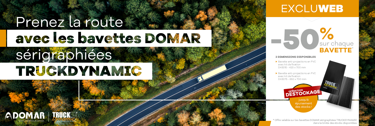 Bavette TRUCKDYNAMIC/DOMAR, -50 % sur chaque bavette !